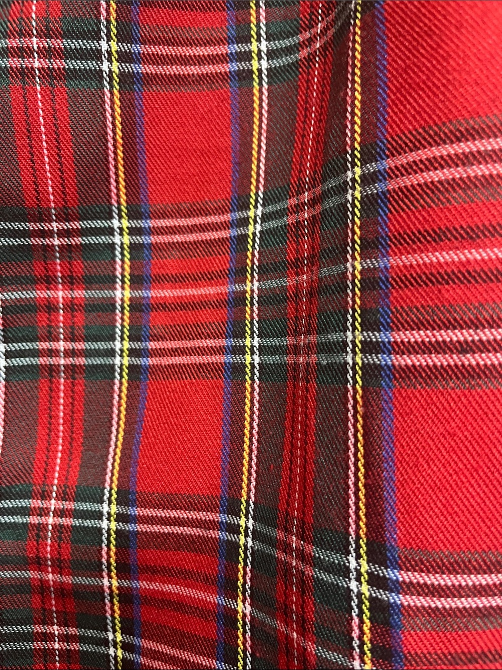 Red Plaid Ruffle Button-Front Women's Top - Picture 3 of 6